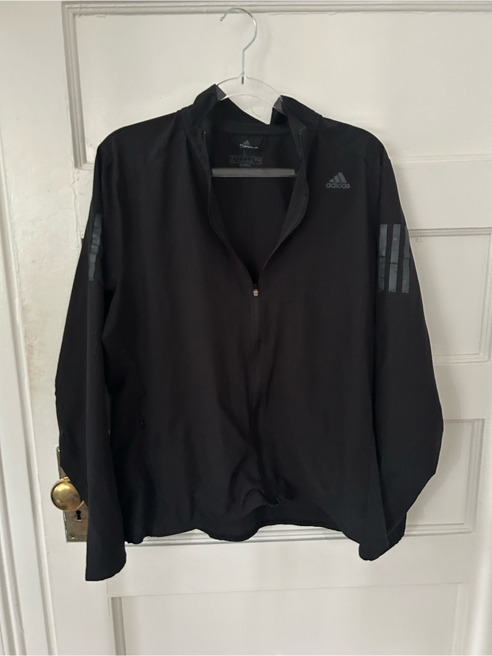 Adidas Running Men’s Black Full-Zip Lightweight Athletic Jacket, L